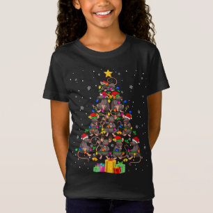 Santa ELF rendierbaars kerstboomlampjes T-shirt