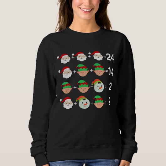 Santa Elf Snowman Equation Math Teacher Christmas Trui (Voorkant)