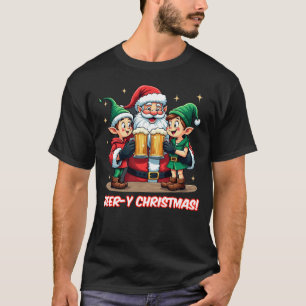 Santa & Elves Beer Fest Funny Christmas T-shirt