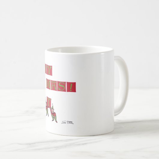 Santa Elves Typo koffie mok (Voorkant rechts)