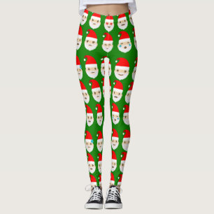 santa emoji emoticons leggings