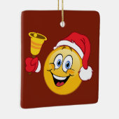 Santa Emoji met kerstversiering van de Dell Keramisch Ornament (Rechts)