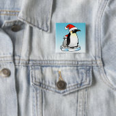 Santa Emperor Penguin Vierkante Button 5,1 Cm (In situ)
