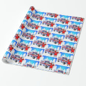 Santa EMS Ambulance Kerstmis Cadeaupapier (Uitgerold)