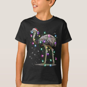 Santa Emu Bird met kerstverlichting Gift Funny Xm T-shirt