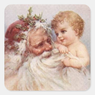 Santa en Baby — Sticker