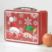 Santa en Elf Cute en grappige tekenaars die naar d (In situ)