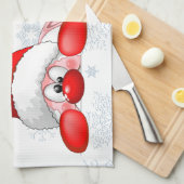 Santa en Elf Cute en grappige tekenaars die naar d Theedoek (Quarter Fold)