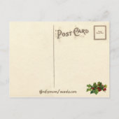 Santa en Holly Christmas Briefkaart (Achterkant)