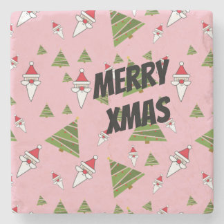 Santa- en kerstboom aanpassen stenen onderzetter