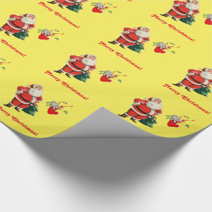 Santa en Kitten Cadeaupapier