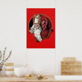 Santa en Krampus Poster (Keuken)