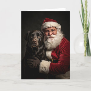 Santa en Labrador Retriever Feestdagen Kaart