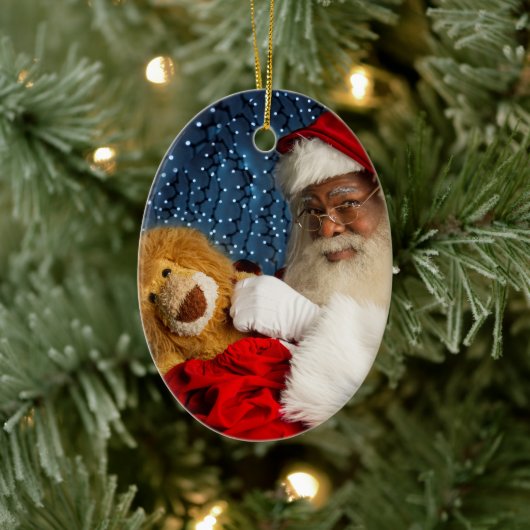 Santa en Leo de Leeuw Keramisch Ornament (Boom)