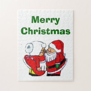 SANTA EN MEVROUW CLAUS KERSTMIS KUS puzzel
