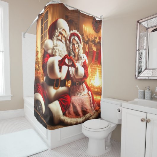 Santa en Mrs Claus Douchegordijn (In situ)