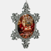 Santa en Mrs Frankenmuth, MI Snowflake 1 Tin Sneeuwvlok Ornament (Links)
