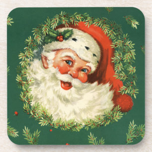 Santa en Pine Wreath Drankjes Onderzetter