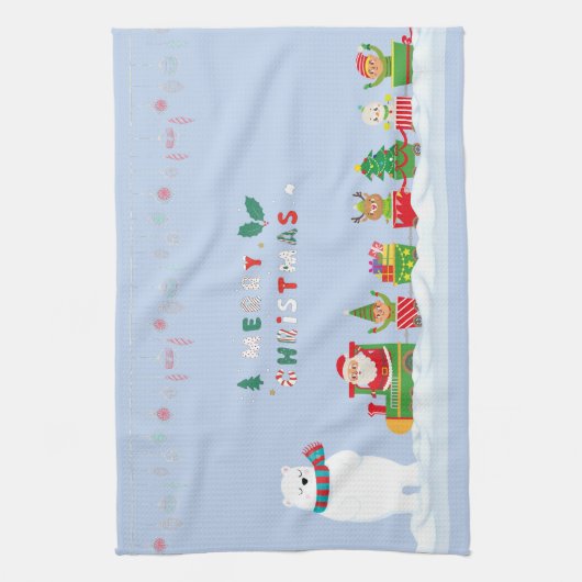 Santa en Polar Beer Theedoek (Verticaal)