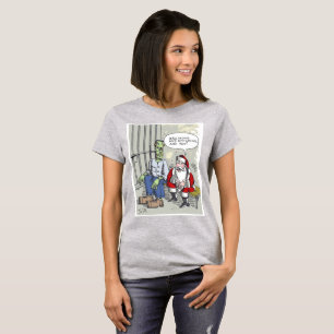 Santa en prison femmes gris T-shirt vif