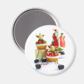 Santa en Reindeer Magnet Magneet (Voorkant / Achterkant)