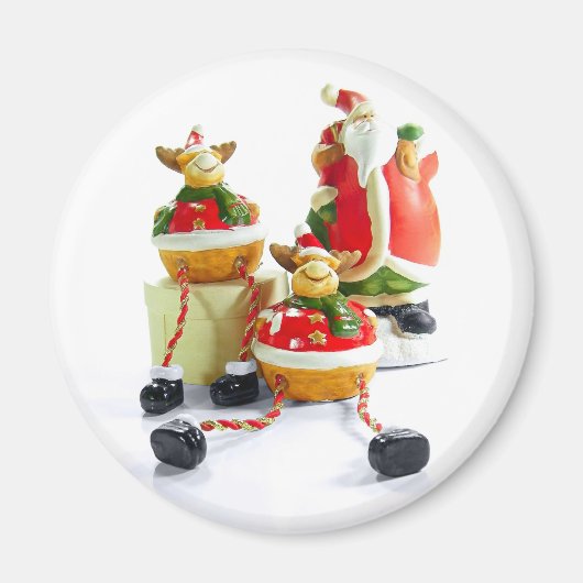 Santa en Reindeer Magnet Magneet (Voorkant)