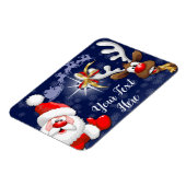 Santa en Reindeer Merry Christmass Happy Cartoon Magneet (Linkerzijde)
