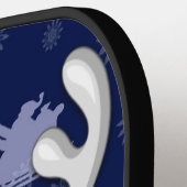 Santa en Reindeer Merry Christmass Happy Cartoon Pickleball Paddle (Links Detail)