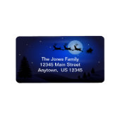 SANTA EN REINDEER SILHOUETTE CUSTOM ETIKET (Voorkant)