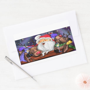 Santa en Reinders Grappige Kerst stickers