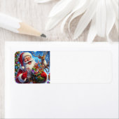 Santa en rendier adreslabel etiket (Insitu)