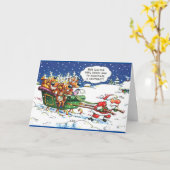 Santa en rendier kaart (Gele Bloem)