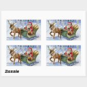 Santa en Rendier Sleigh Stickers (Vel)