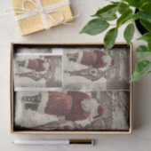 Santa en Rendier terug naar de schuur Tissuepapier (Geschenk)