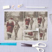 Santa en Rendier terug naar de schuur Tissuepapier (Craft)