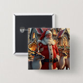 Santa en rendierplein Button (Voorkant /achterkant)