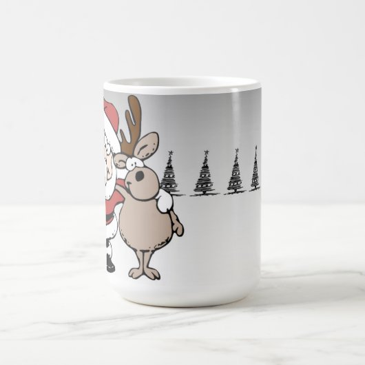 Santa en Rudolph de Red Nosed Reindeer Mok (Center)