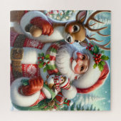 Santa en Rudolph Legpuzzel (Horizontaal)