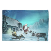 Santa en Rudolph met Sled Kussensloop (Achterkant)