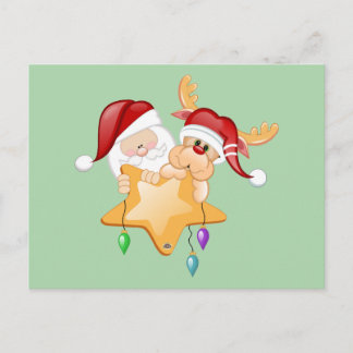 Santa en Rudy Star Feestdagenkaart