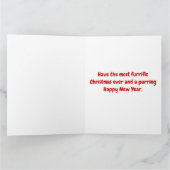 Santa en Schattige Tabby Kitten met Blue Bow Kaart (Binnen)