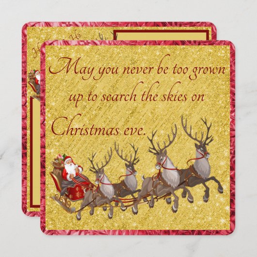 Santa- en Slaaprood- en Goudplatte Kaart (Voorkant / Achterkant)