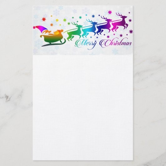 Santa en Sleigh Briefpapier (Voorkant)