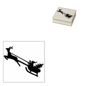 Santa en sleigh kunst stempel (Gestempeld)