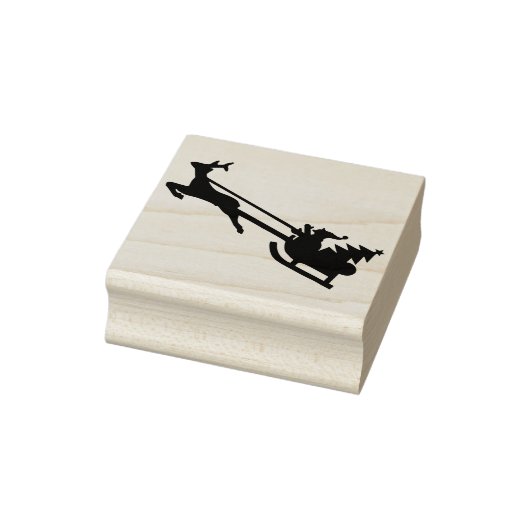 Santa en sleigh kunst stempel (Stempel)
