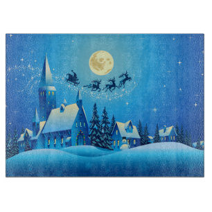 Santa en Sleigh Snijplank