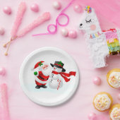 Santa- en Snowman 7-inch Bord (Feest)