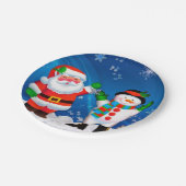 Santa en Snowman Papieren Bordje (Gekanteld)