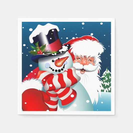 Santa en Snowman Servet (Voorkant)