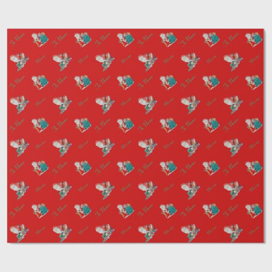 Santa en speelgoedartikelen voor kerstcadeautjes cadeaupapier (Vlak)